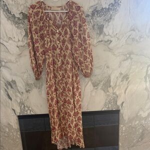 Natalie Martin Red Floral Long Sleeve Dress